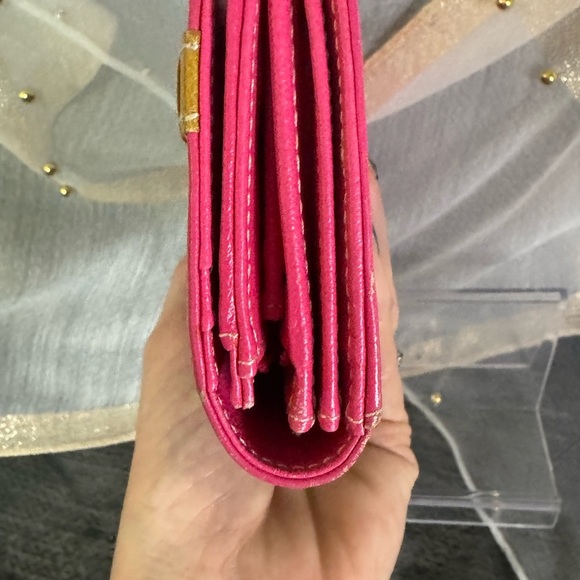 Samantha Thavasa Pink and Brown Wallet with Gold Accents - Picture 6 of 10
